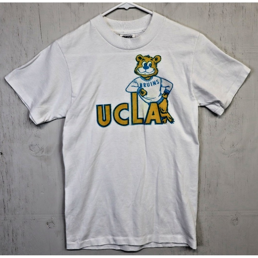 Mens Vintage UCLA Bruins T Shirt Oneita Power 50/50 USA Made Screen Printed Sz S